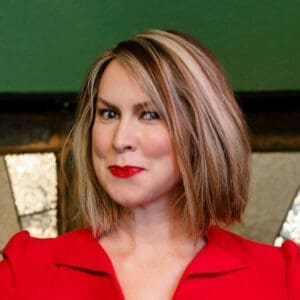 Larua Red Square Headshot2