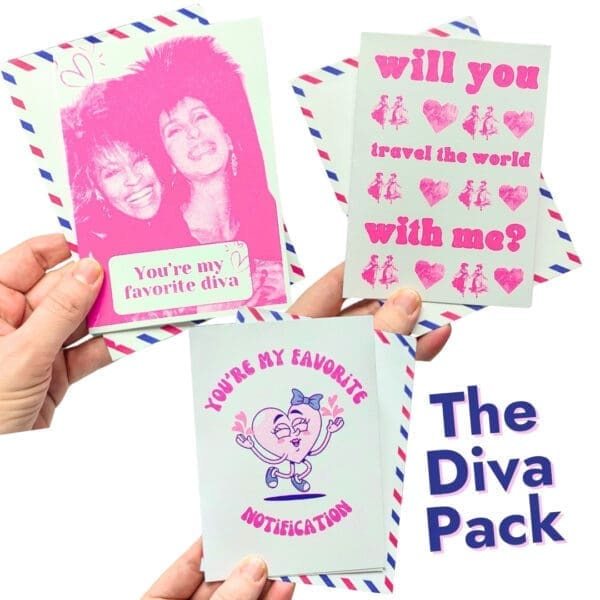 diva greeting card set